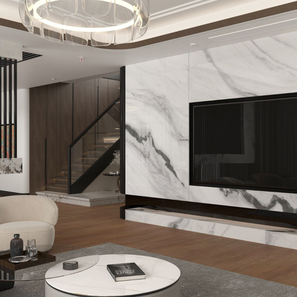 Salon duvar ve zemin porselen uygulaması